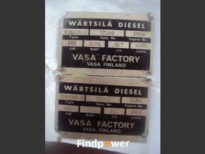 For Sale : WARTSILA DIESEL 6R22MD-D x 2 Unit Complete Engine ( Vasa Finland ) With 2 Gear