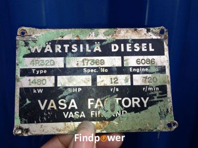 FOR SALE:WARTSILA 4R32D DIESEL ENGINE & SPARE PARTS