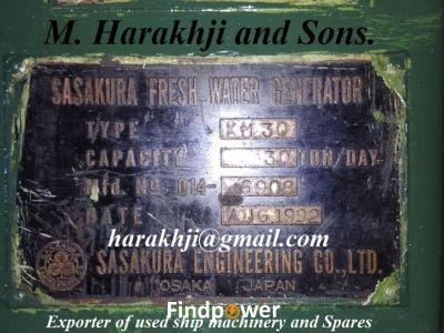 Sasakura KM 30 Fresh Water Generator