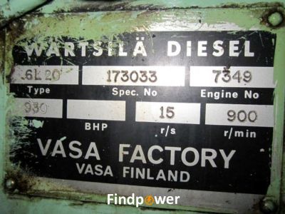 WARTSILA 6L20 Diesel Generator